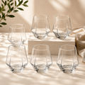 Hexagonal Crystal Glass Tumbler Set – 6 Piece Modern Drinking Glasses (310ml)