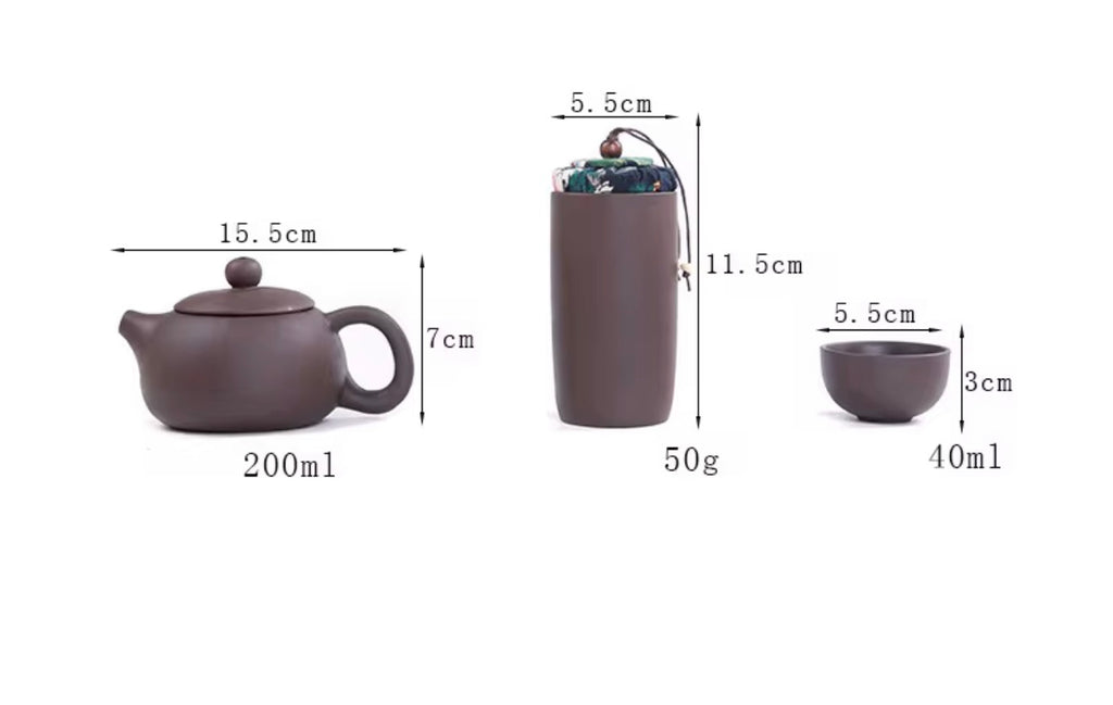Ceramic Porcelain Travel Tea Set - Outdoor Kung Fu Tea Set for Camping, Hiking, Office & Travel