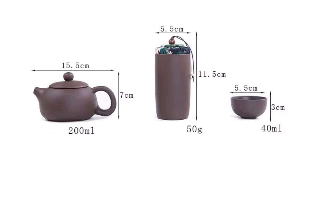 Ceramic Porcelain Travel Tea Set - Outdoor Kung Fu Tea Set for Camping, Hiking, Office & Travel