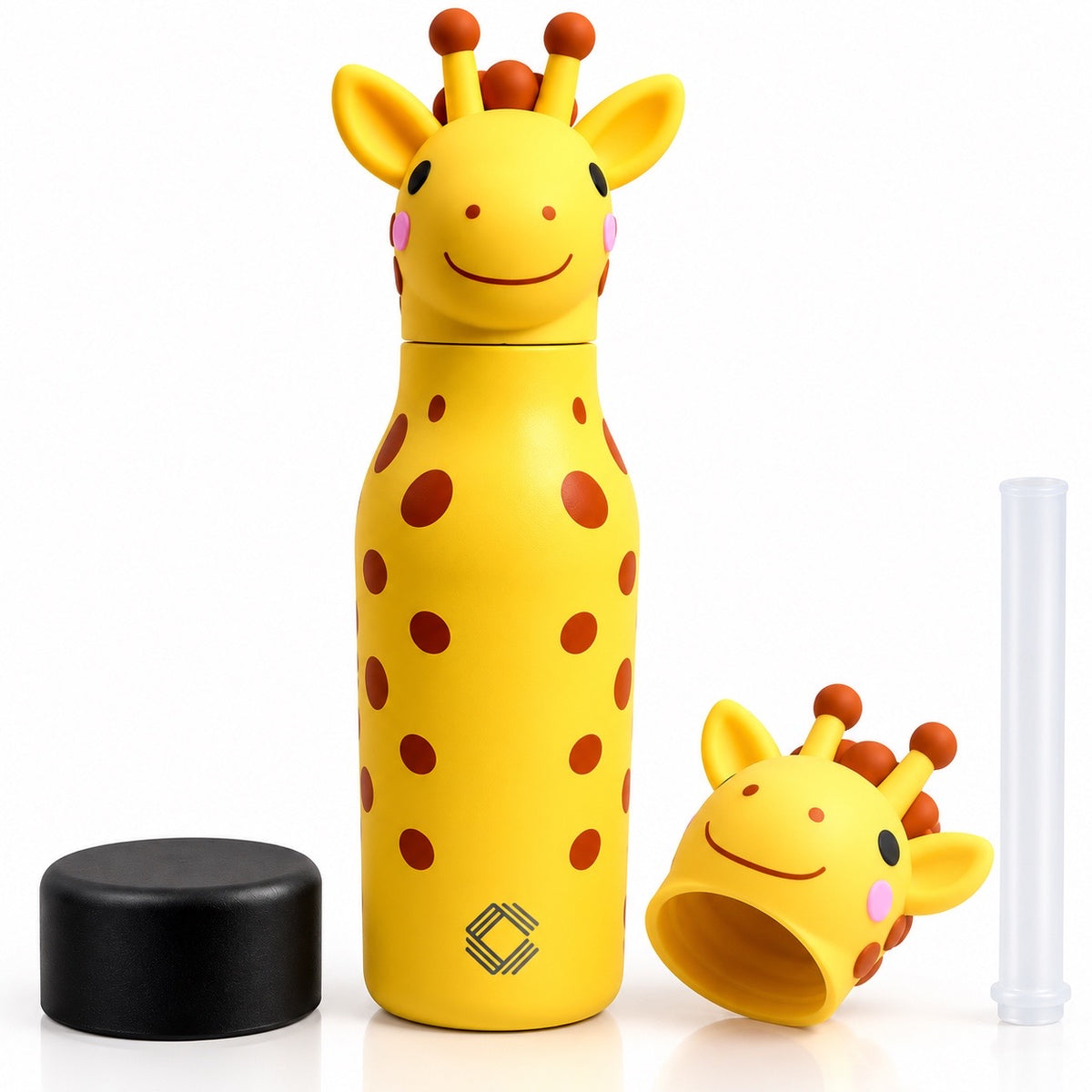 Cute Animal Kids Water Bottle 500ml | Stainless Steel Drinking Bottle with 3D Animal Head Cap