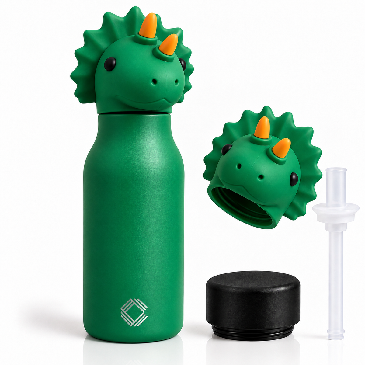 Cute Animal Kids Water Bottle 500ml | Stainless Steel Drinking Bottle with 3D Animal Head Cap