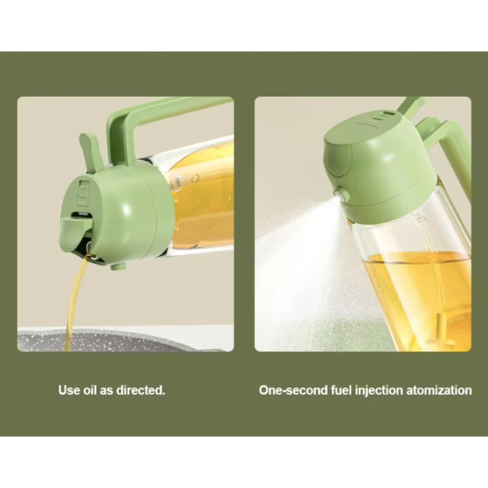 Oil Dispenser and Sprayer 2 in 1 470ml Glass Bottle