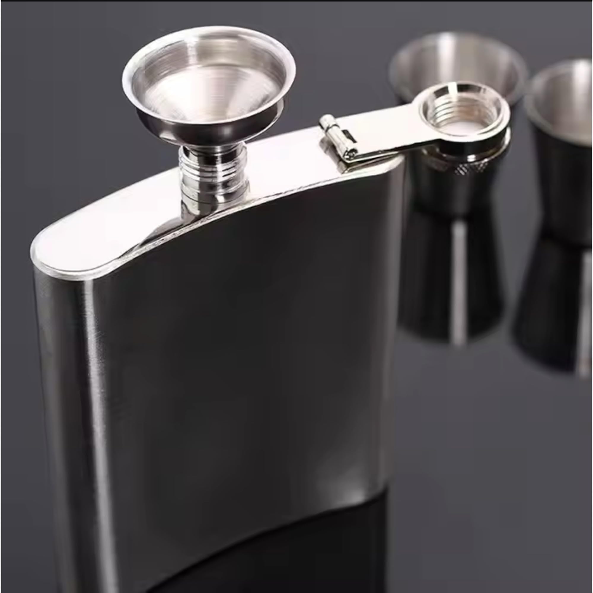 Classic Stainless Steel Hip Flask Set
