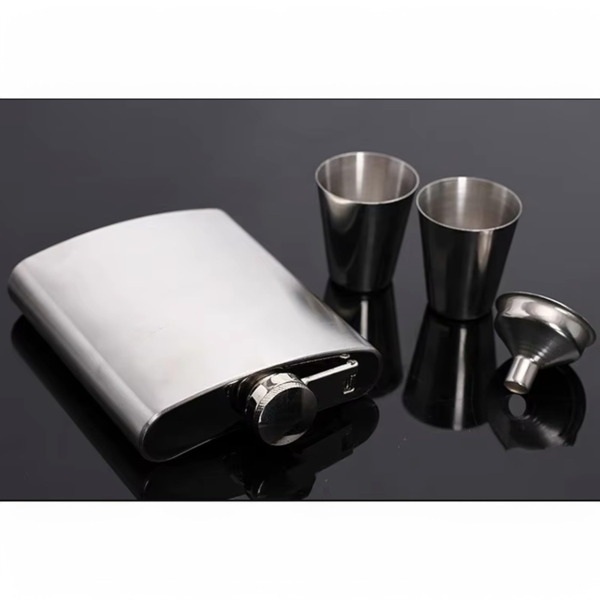 Classic Stainless Steel Hip Flask Set
