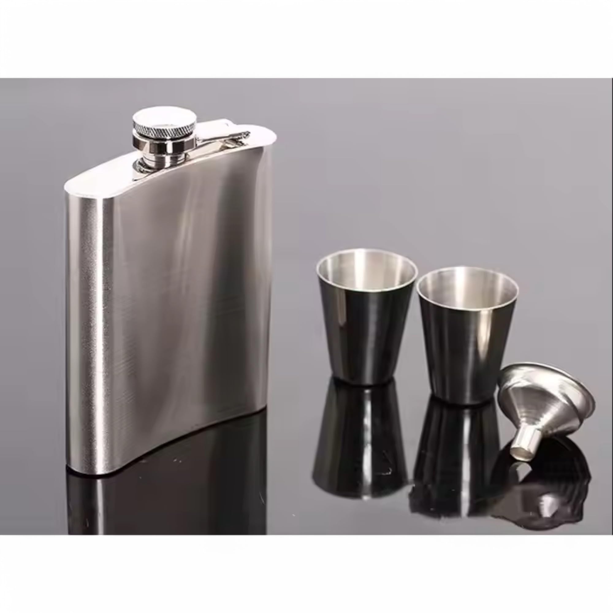 Classic Stainless Steel Hip Flask Set