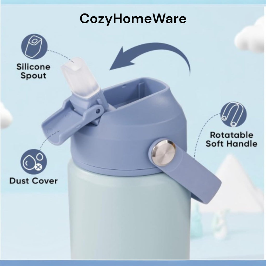 Kids Insulated Water Bottle with Straw 350ml