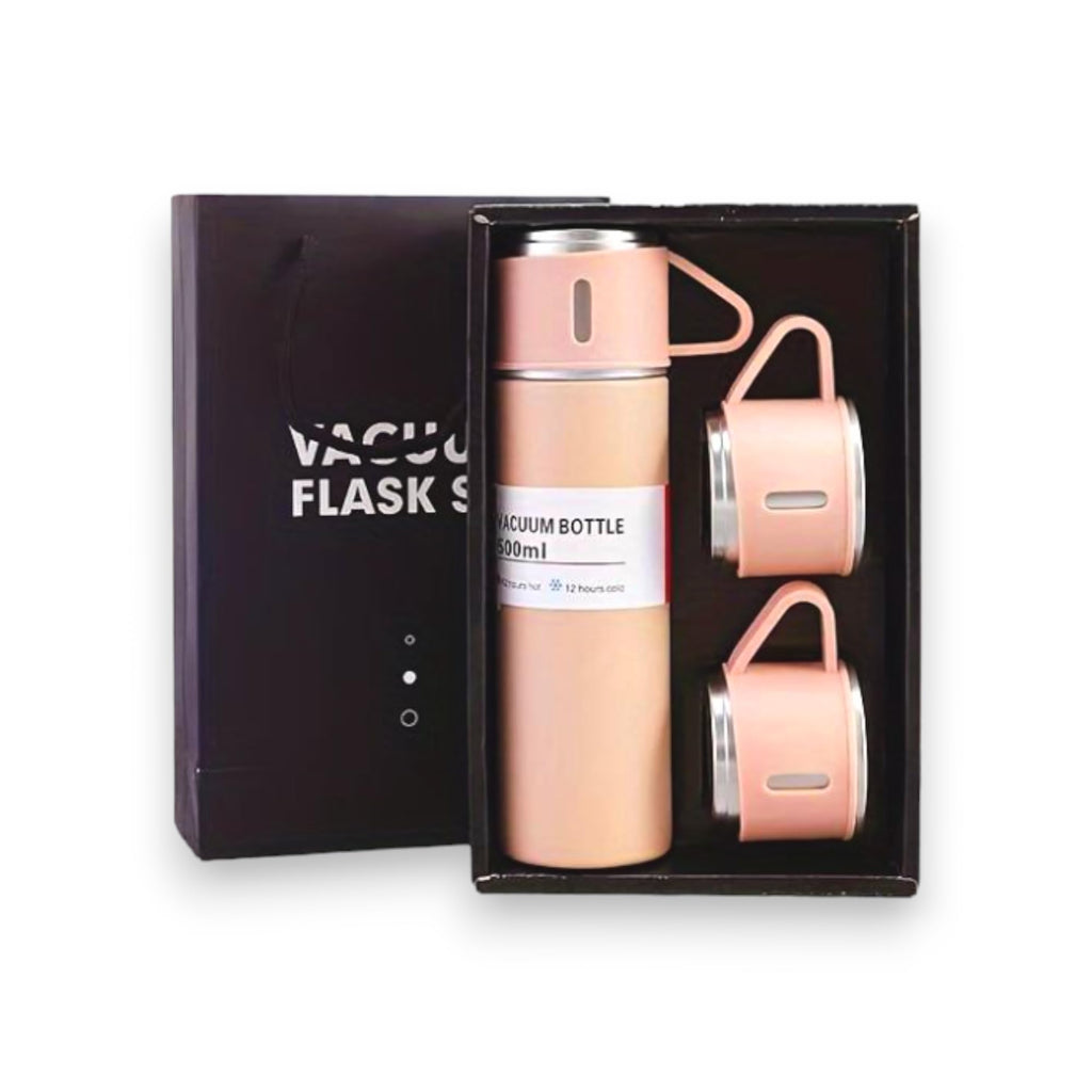 Vacuum Insulated Travel Flask Set Pink
