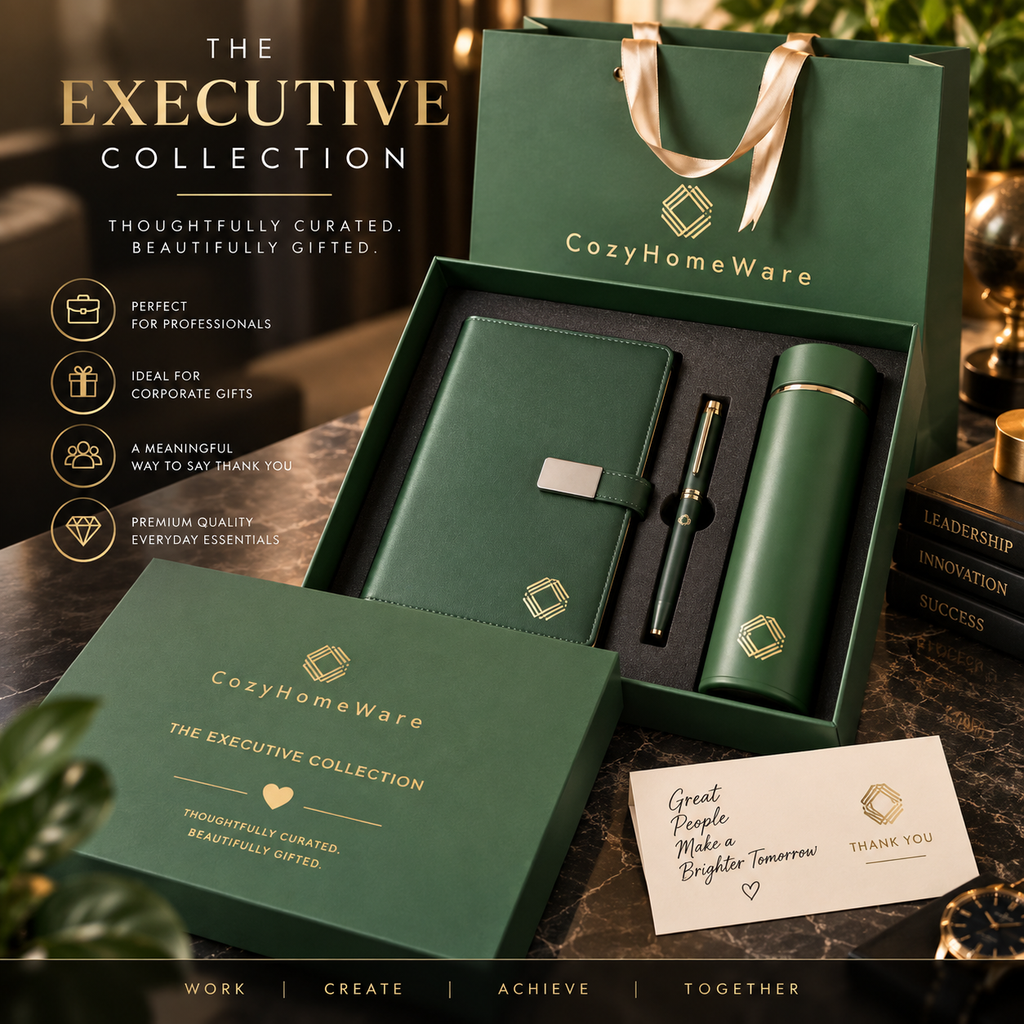 Luxury Cozy Gift Set with Towel, Glass Tumbler & Mini Umbrella | Premium Gift Box + Gift Bag | Birthday & Christmas Gift