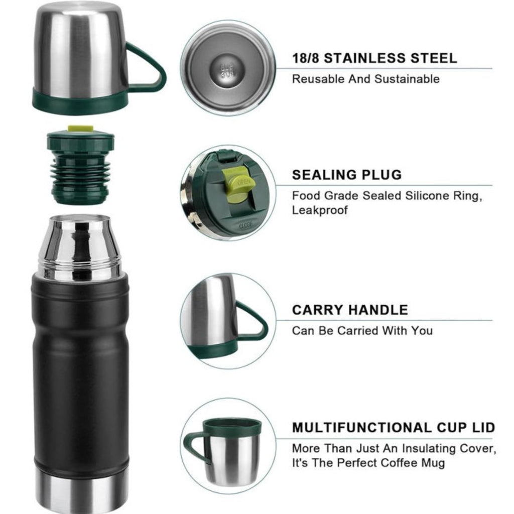 Vacuum Insulated Travel Flask Set with Extra cups