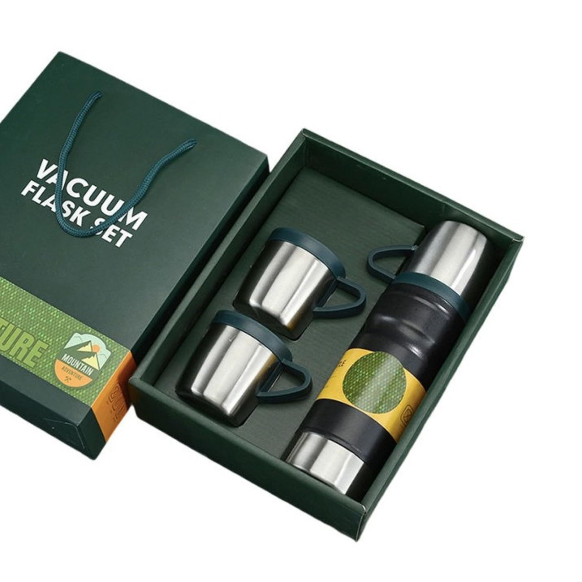 Vacuum Insulated Travel Flask Set with Extra cups