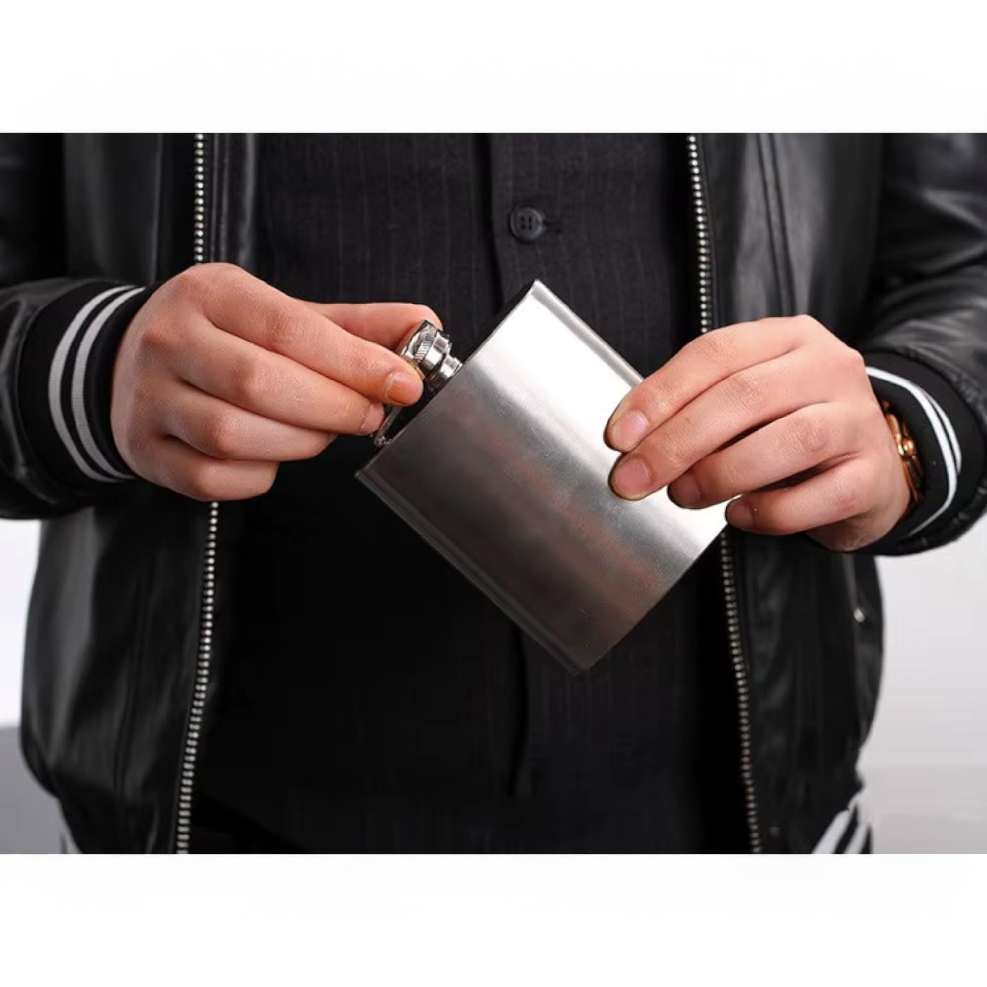 Classic Stainless Steel Hip Flask Set