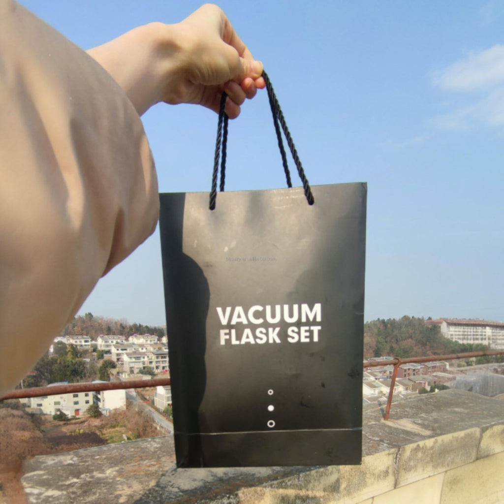 Vacuum Insulated Travel Flask Set Blue