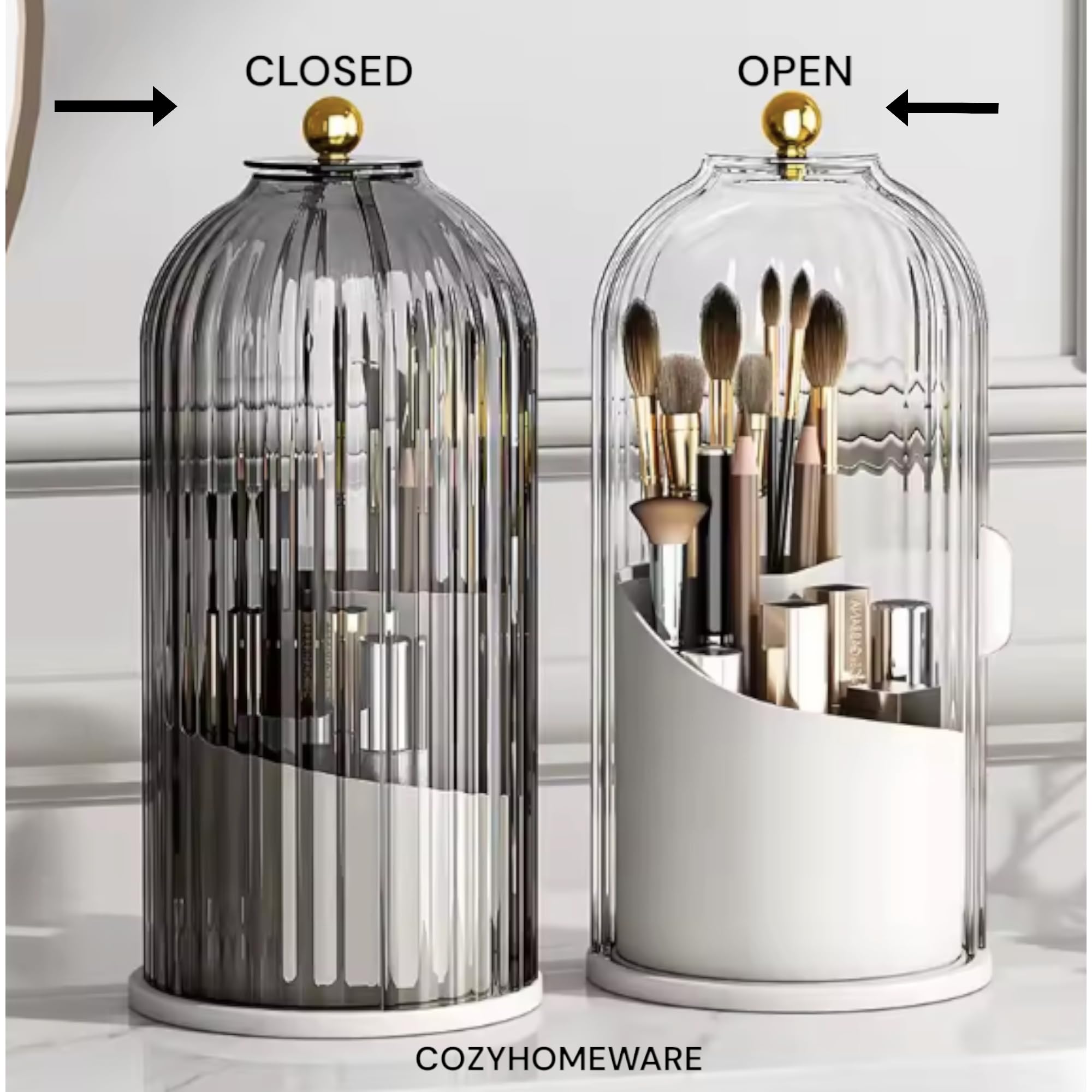 360° Rotating Makeup Brush Organiser