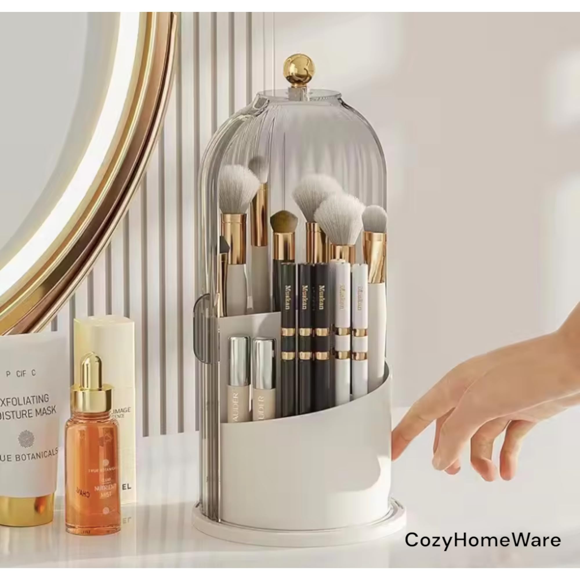 360° Rotating Makeup Brush Organiser