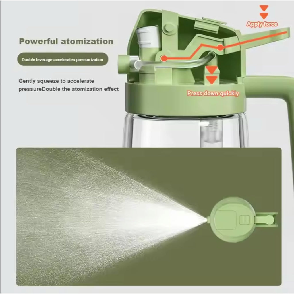 Oil Dispenser and Sprayer 2 in 1 470ml Glass Bottle