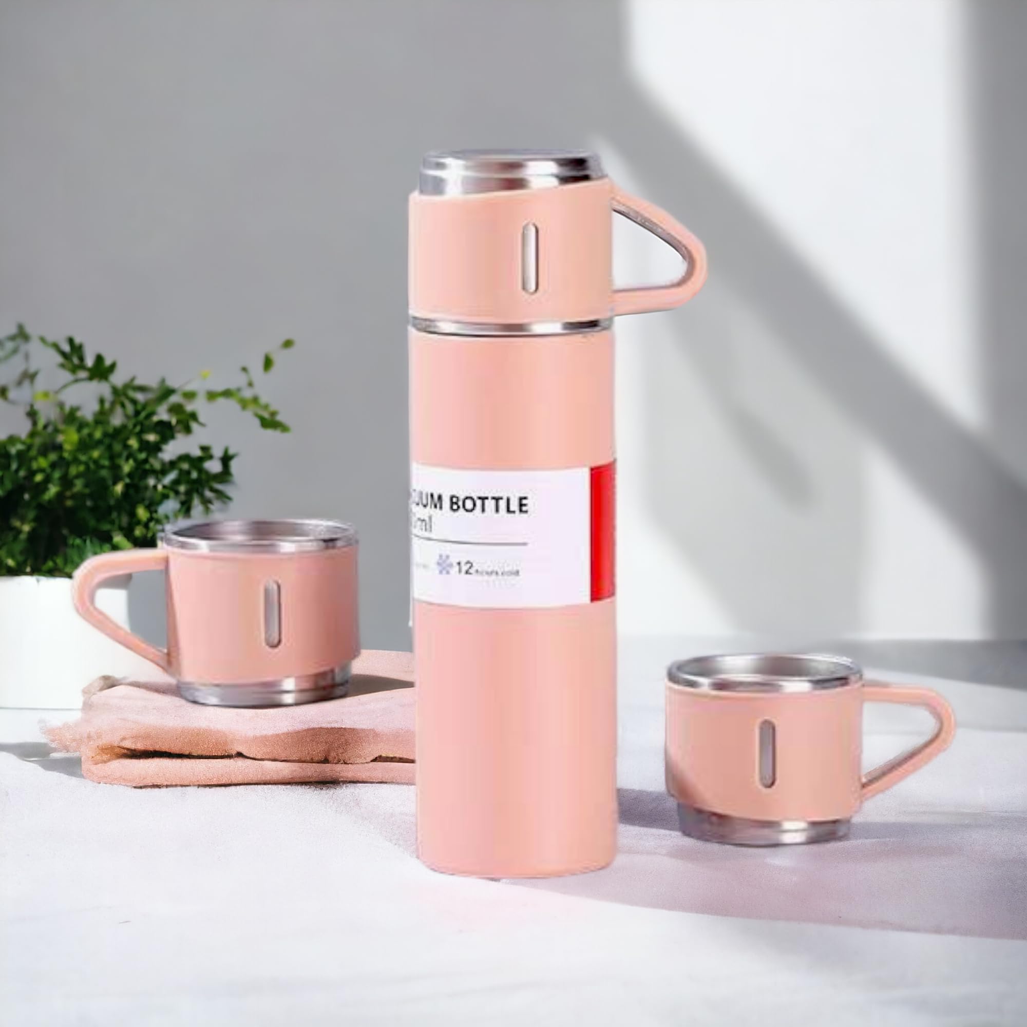 Vacuum Insulated Travel Flask Set Pink