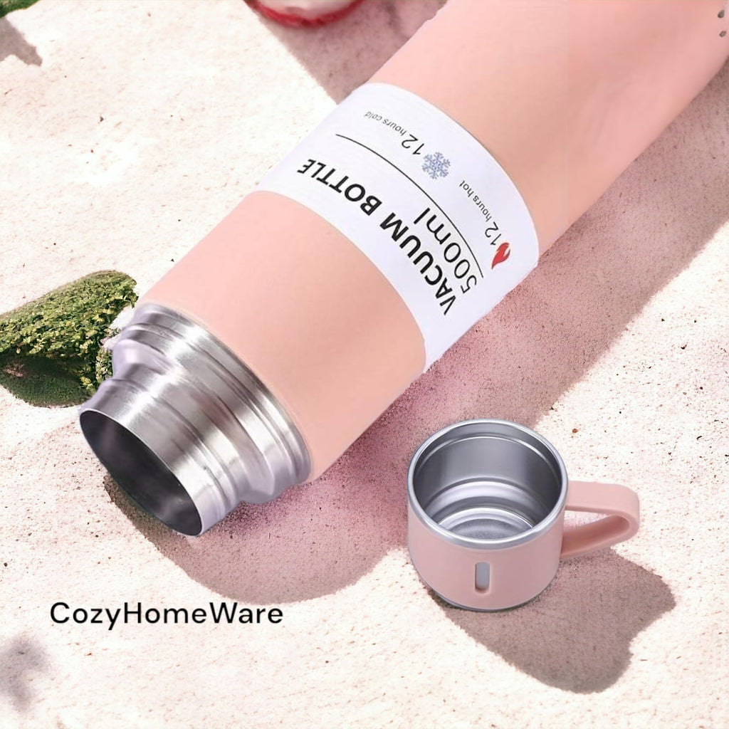 Vacuum Insulated Travel Flask Set Pink