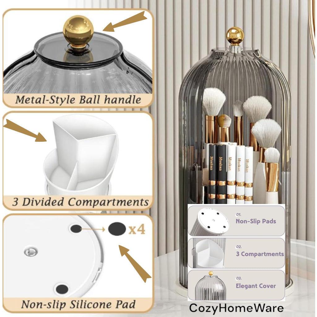 360° Rotating Makeup Brush Organiser