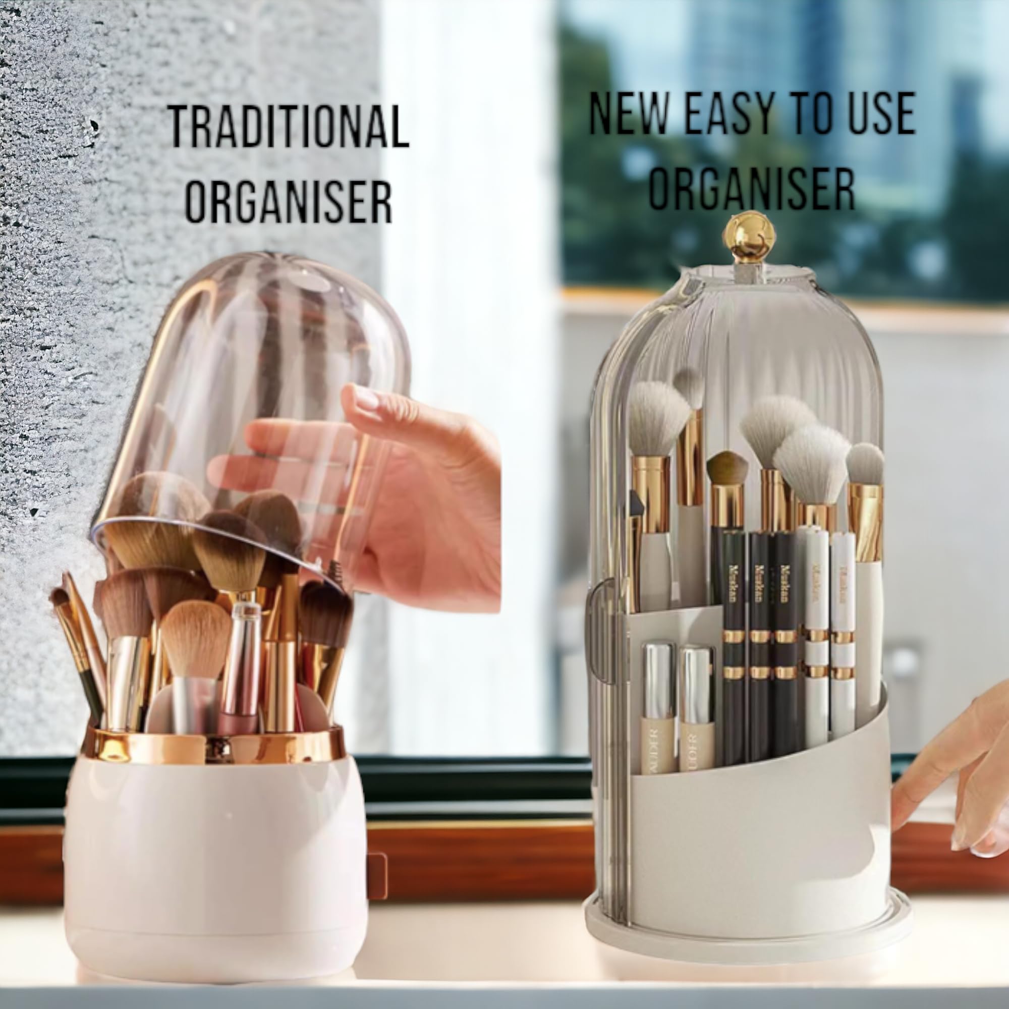360° Rotating Makeup Brush Organiser