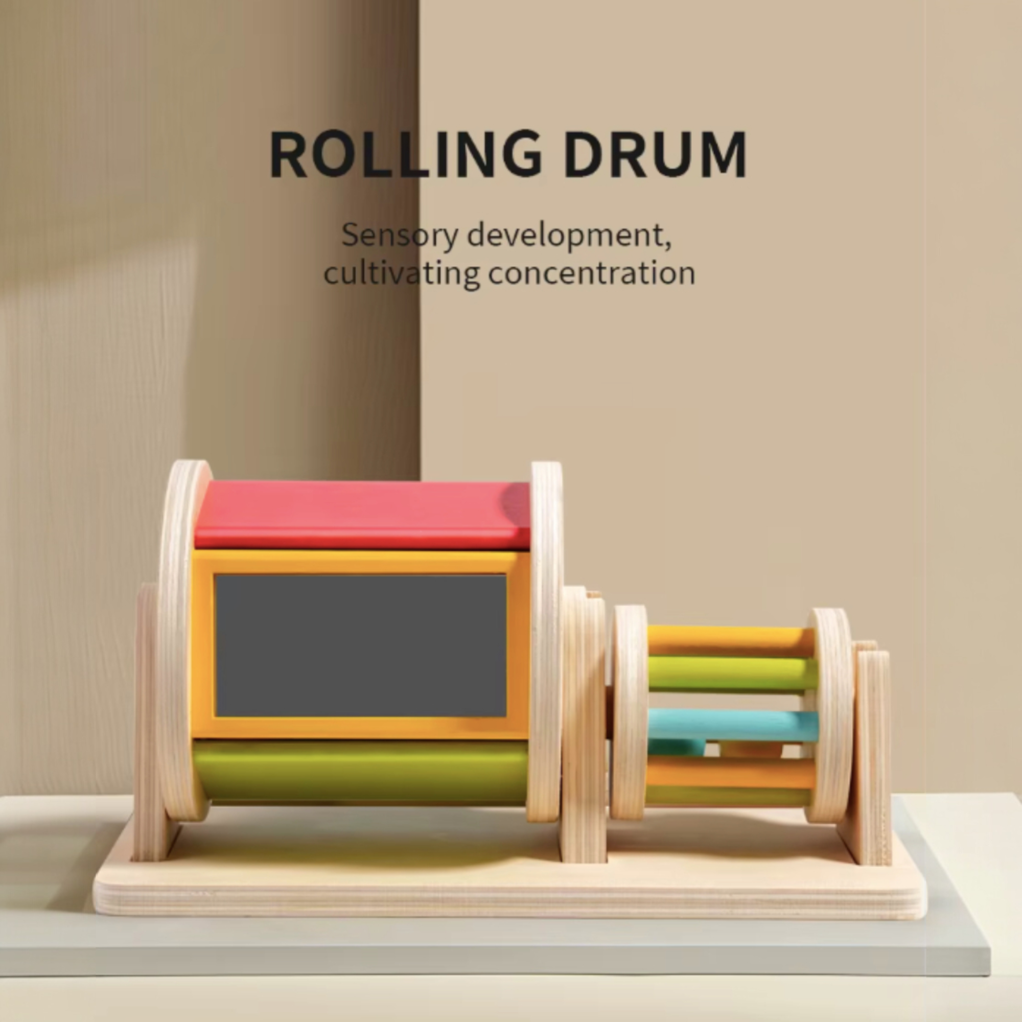 Montessori Wooden Sensory Drum Toy